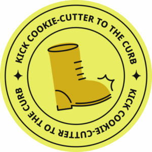 Kick cookie-cutter branding to the curb! Spinning boot badge